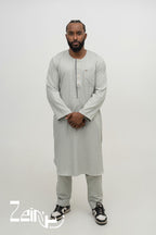 Qamis pakistanais Zakariya vert pour homme, manches longues et pantalon assorti