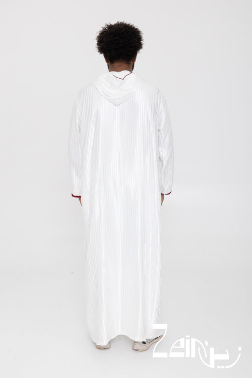 Djellaba blanche Fares, coupe droite et tombé fluide