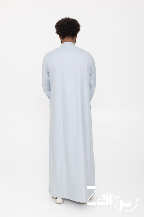 Qamis gris Tarek, coupe ample et tombé fluide