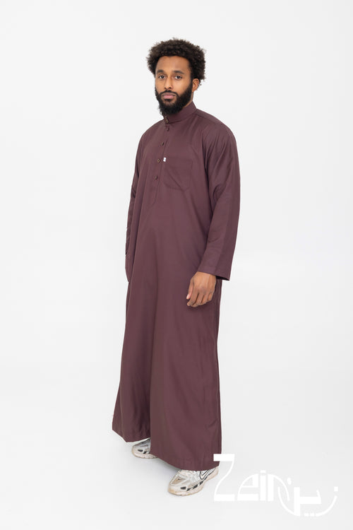Qamis bordeaux Tarek, coupe ample et tombé fluide