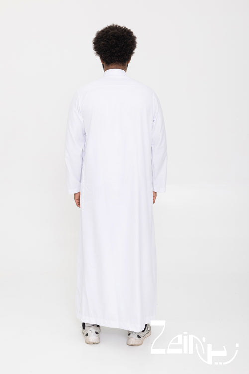 Qamis blanc Tarek, coupe ample et tombé fluide
