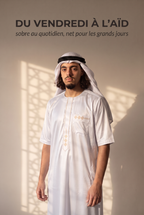 Qamis Anas blanc avec keffieh, du vendredi à l'Aïd