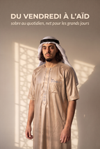 Qamis Anas beige avec keffieh, du vendredi à l'Aïd