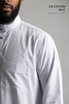 Le coton mat du qamis Tarek blanc