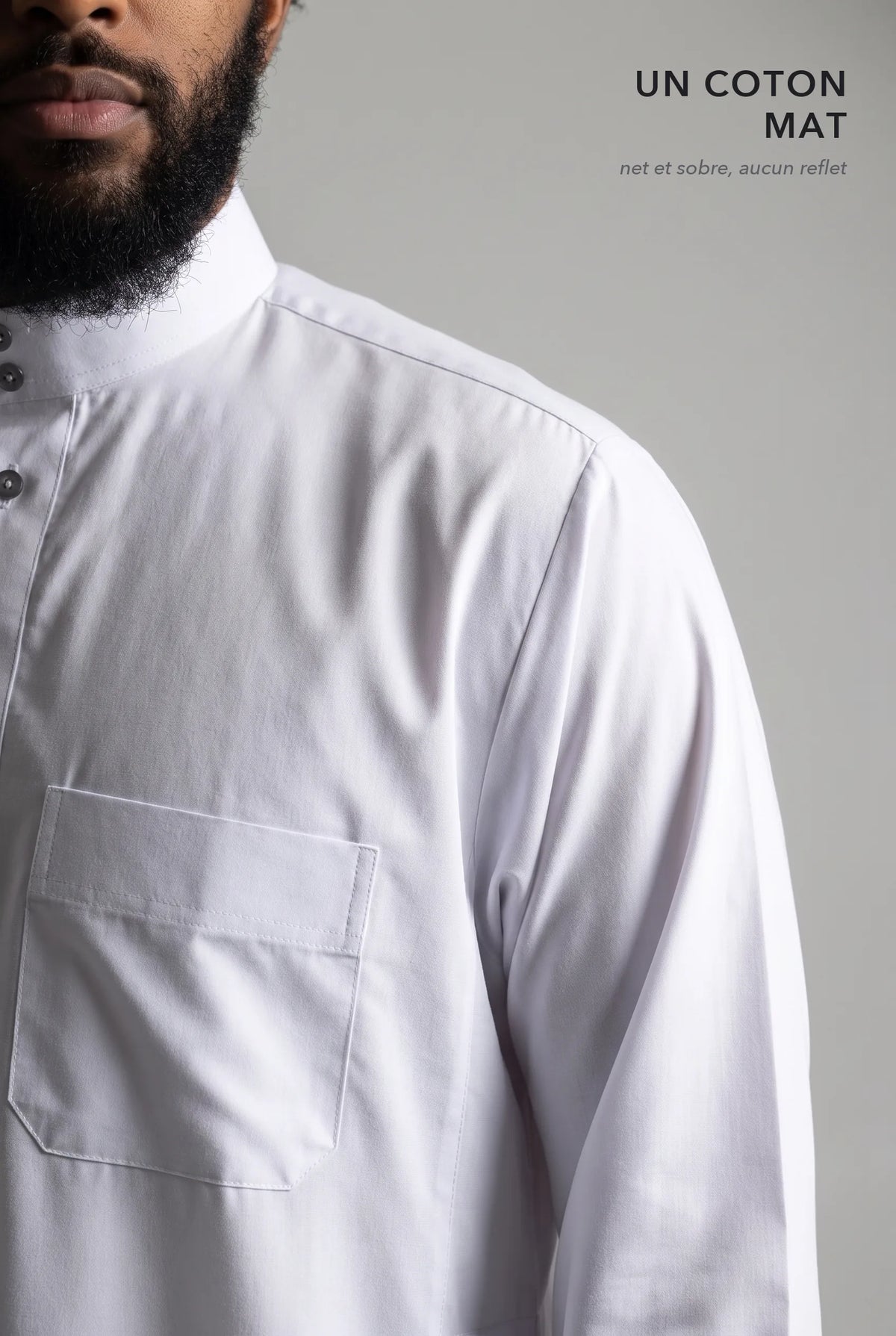 Le coton mat du qamis Tarek blanc
