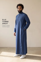 Coupe droite longueur cheville du qamis Tarek bleu marine