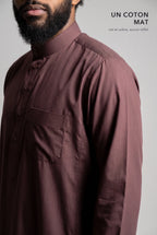 Le coton mat du qamis Tarek bordeaux