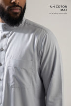 Le coton mat du qamis Tarek gris