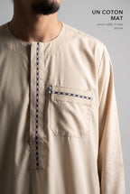 Le coton mat du qamis Harun beige