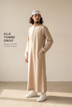 Coupe droite longueur cheville du qamis Harun beige