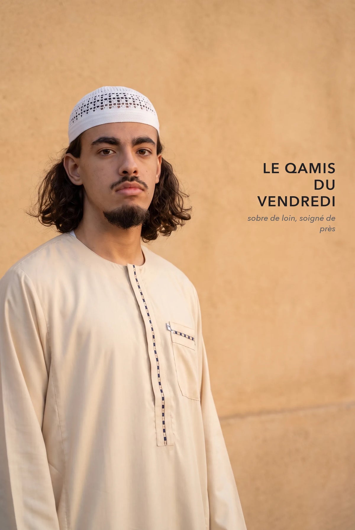 Le qamis Harun beige comme tenue du vendredi