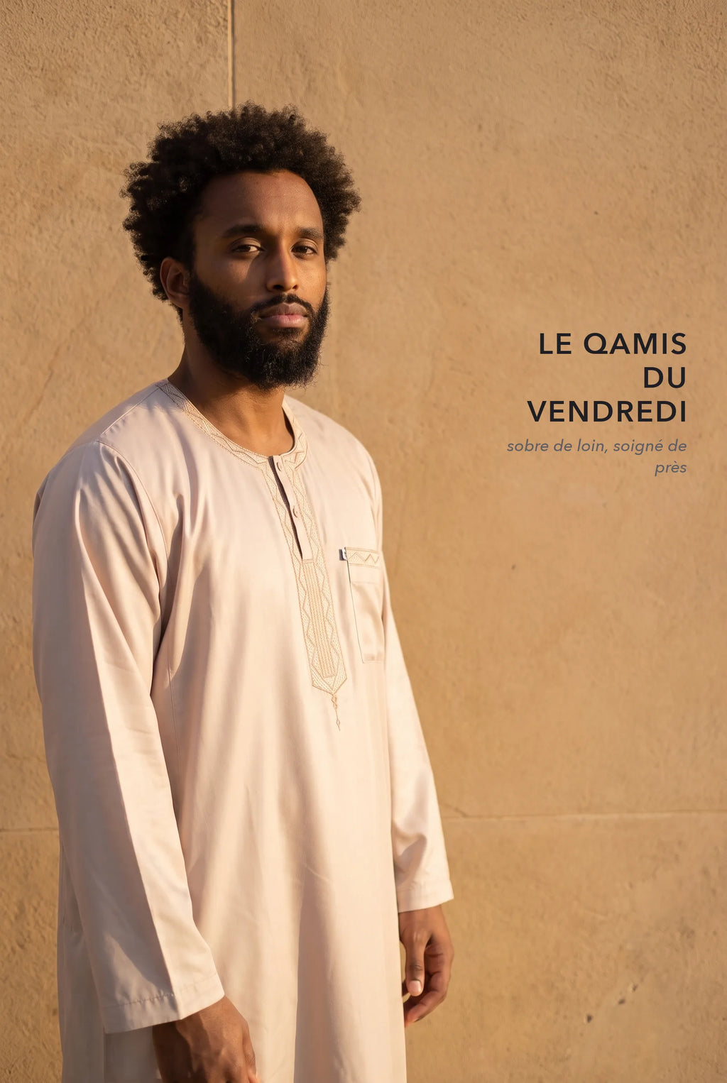 Le qamis Ali beige comme tenue du vendredi