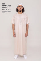 Manches courtes du qamis moderne Nabil beige