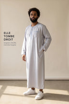 Coupe droite longueur cheville du qamis Ali gris