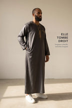 Coupe droite longueur cheville du qamis Ali noir