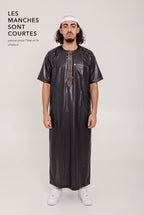 Manches courtes du qamis moderne Nabil noir