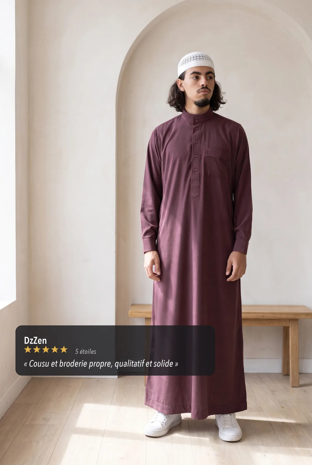 Avis client cinq étoiles sur le qamis saoudien Ammar bordeaux