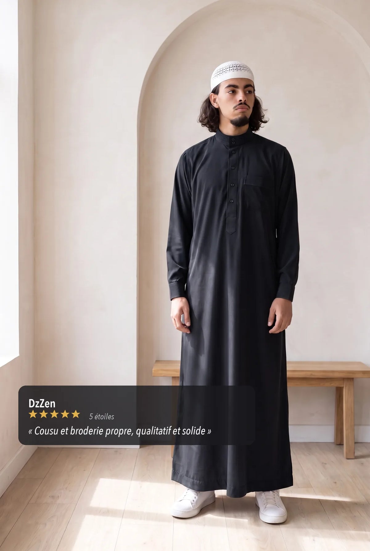 Avis client cinq étoiles sur le qamis saoudien Ammar noir