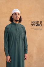 Qamis saoudien Ammar vert, élégance discrète sans contraste