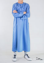 Qamis enfant Zaid bleu, coupe droite