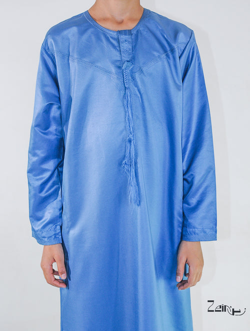 Qamis enfant bleu Zaid, tombé fluide