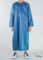 Qamis enfant Zaid bleu canard, coupe droite