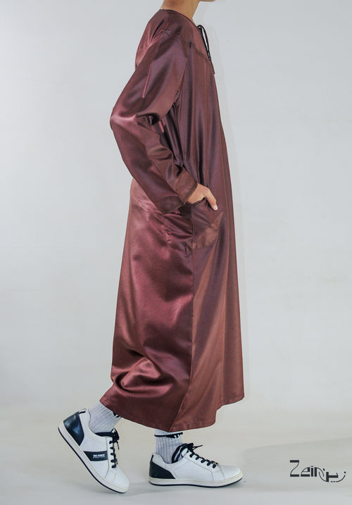 Qamis enfant bleu canard Zaid, tombé fluide