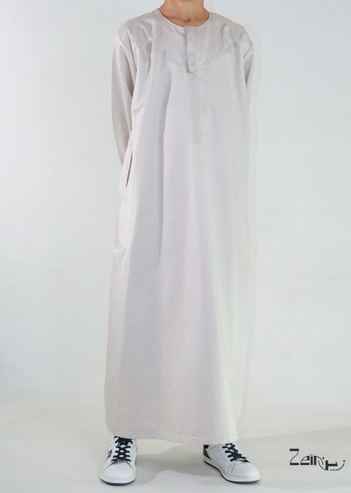 Qamis enfant Zaid beige, coupe droite