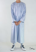 Qamis enfant Zaid gris, coupe droite