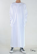 Qamis enfant Zaid blanc, coupe droite