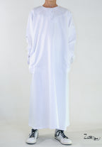 Qamis enfant Zaid blanc, coupe droite