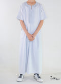 Qamis enfant Anas gris, coupe droite