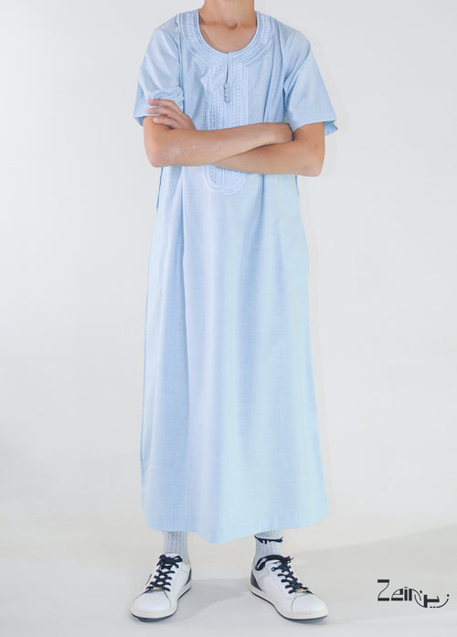 Qamis enfant gris Anas, tombé fluide